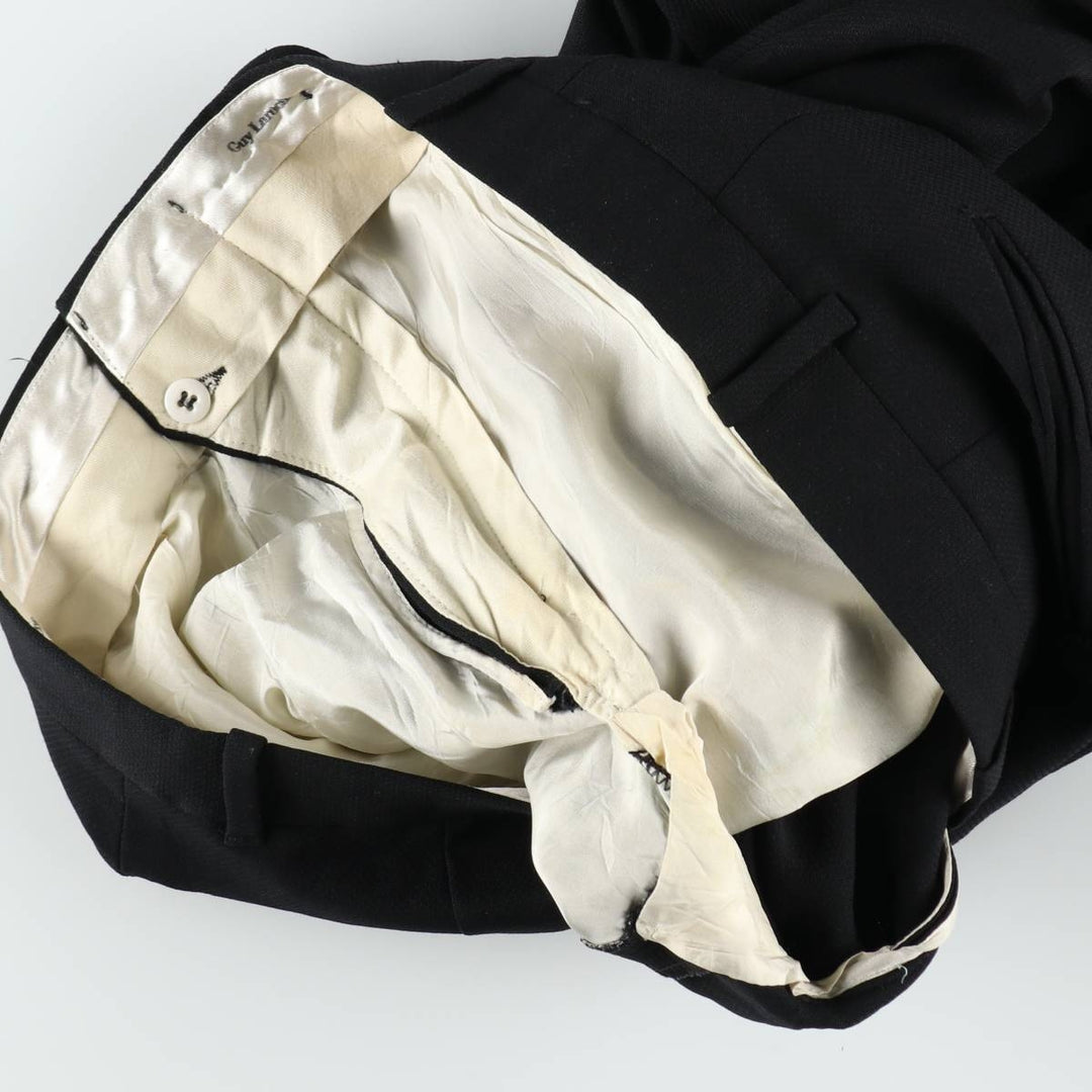 GUY LAROCHE Two-Pleat Wool Trousers, Men's Size W34 (approx.) wool black type Vintage Second Hand