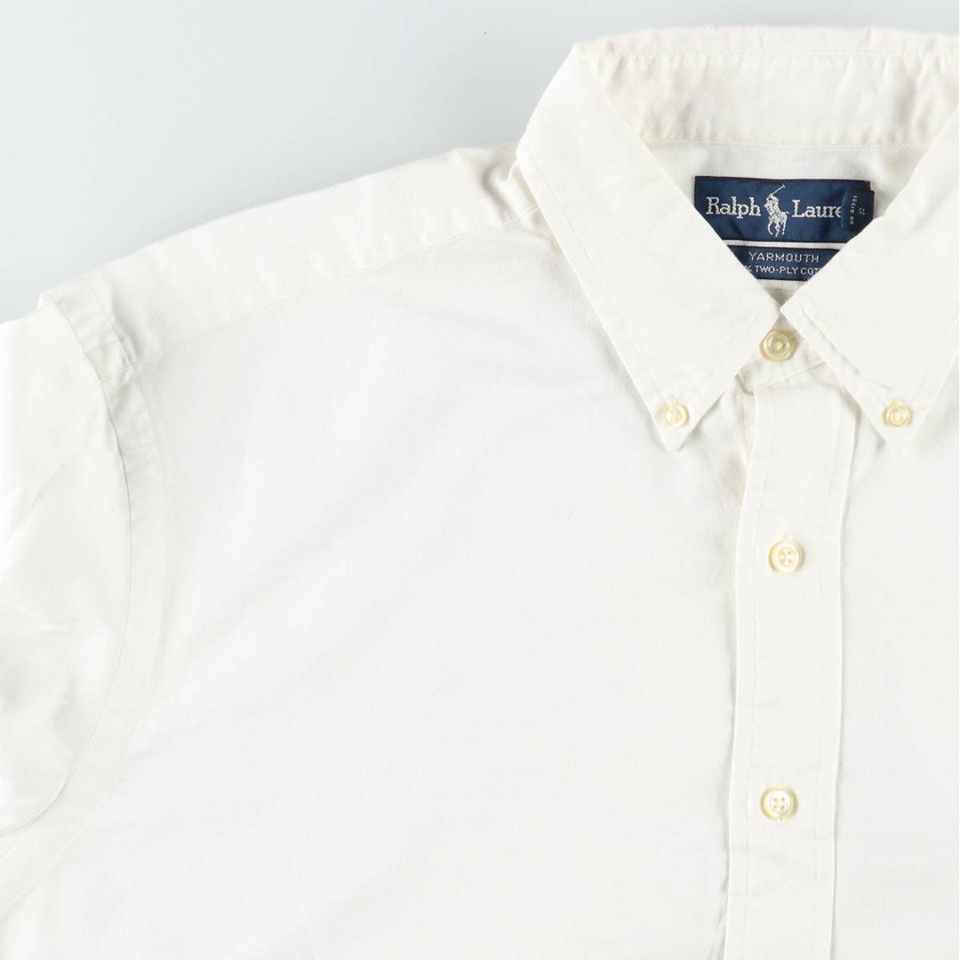 Ralph Lauren YARMOUTH long sleeve button down shirt, men's size L cotton white type Vintage Second Hand