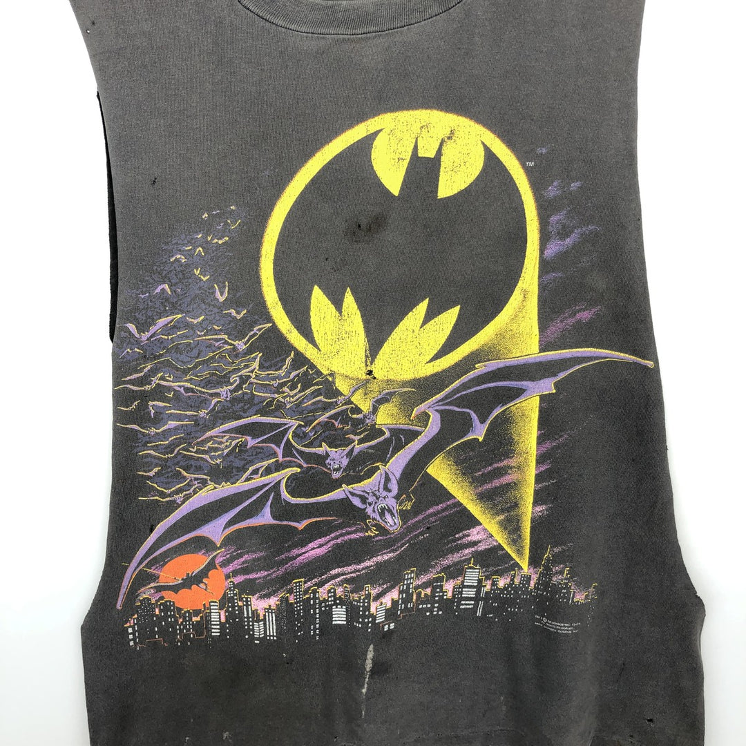 BATMAN Cut-off Character Print T-Shirt, Men's Size S (Equivalent), Vintage unclear black type Vintage Second Hand