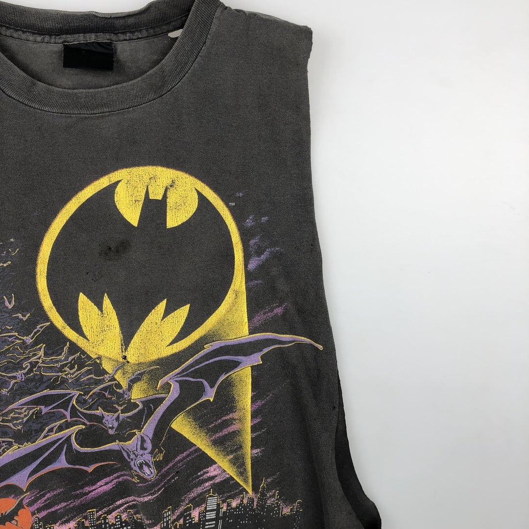 BATMAN Cut-off Character Print T-Shirt, Men's Size S (Equivalent), Vintage unclear black type Vintage Second Hand