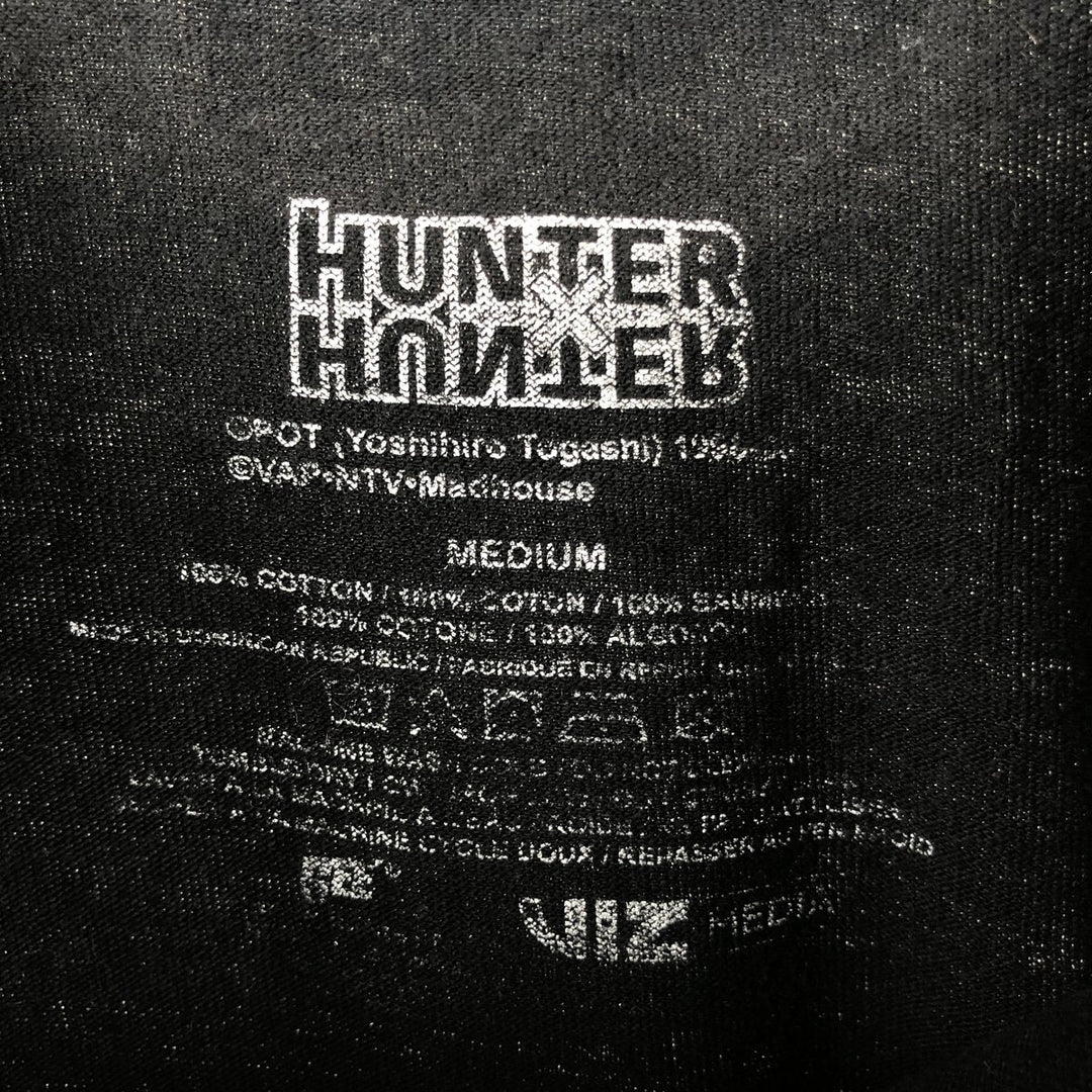 HUNTER x HUNTER (Hunter x Hunter) Cut-off Anime Character Print T-Shirt, Men's Size M (approx.) cotton black type Vintage Second Hand