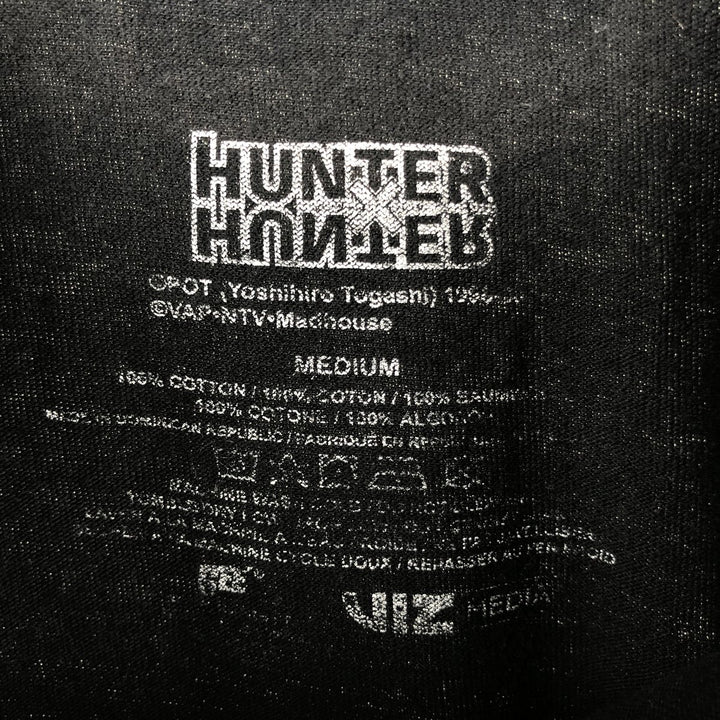 HUNTER x HUNTER (Hunter x Hunter) Cut-off Anime Character Print T-Shirt, Men's Size M (approx.) cotton black type Vintage Second Hand