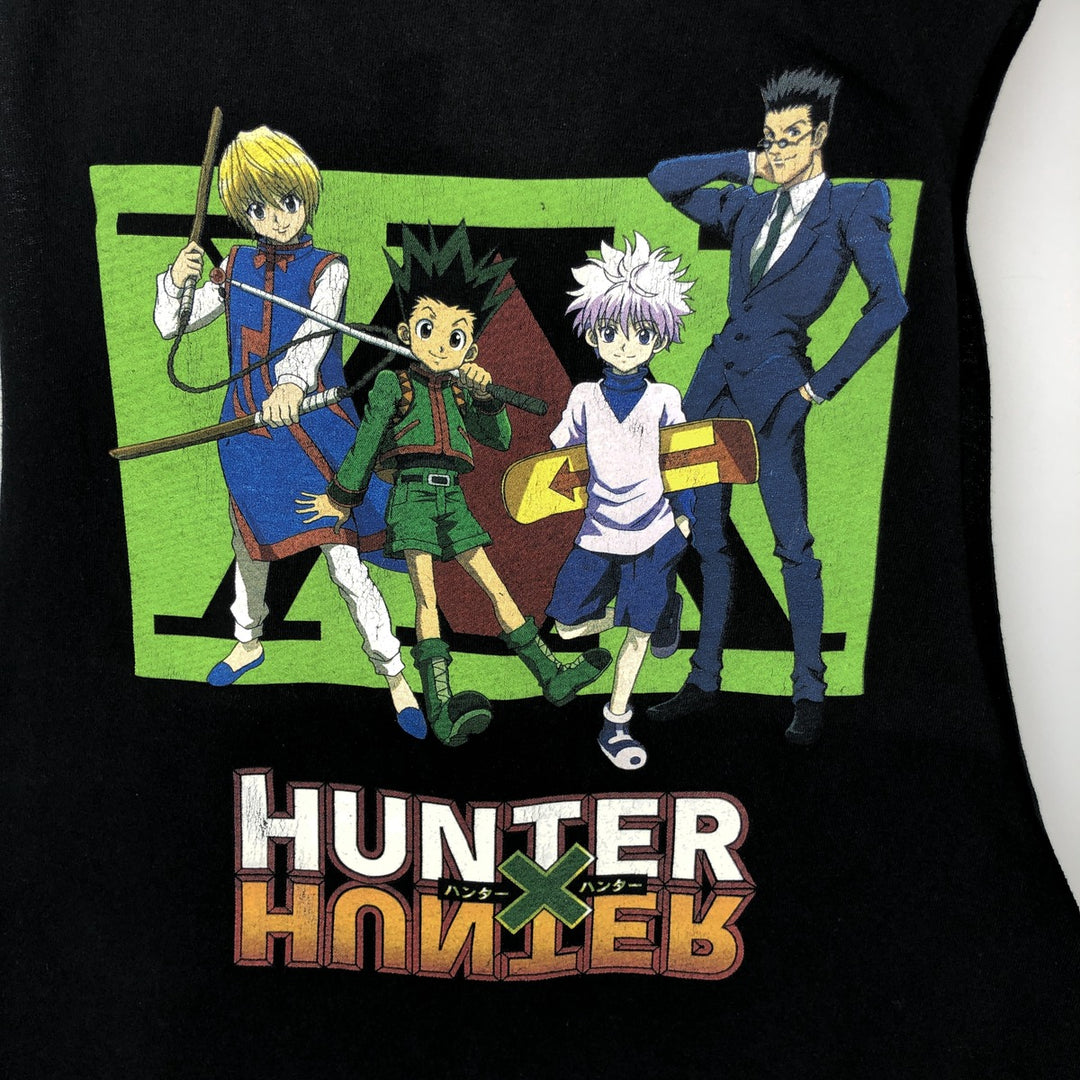 HUNTER x HUNTER (Hunter x Hunter) Cut-off Anime Character Print T-Shirt, Men's Size M (approx.) cotton black type Vintage Second Hand
