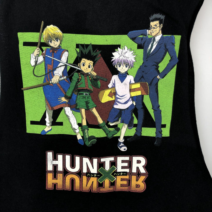 HUNTER x HUNTER (Hunter x Hunter) Cut-off Anime Character Print T-Shirt, Men's Size M (approx.) cotton black type Vintage Second Hand