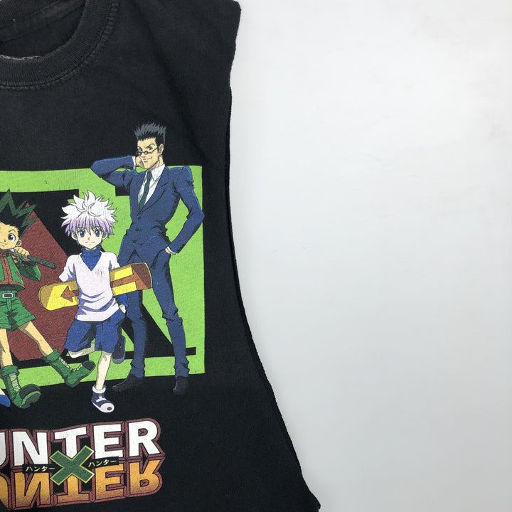 HUNTER x HUNTER (Hunter x Hunter) Cut-off Anime Character Print T-Shirt, Men's Size M (approx.) cotton black type Vintage Second Hand