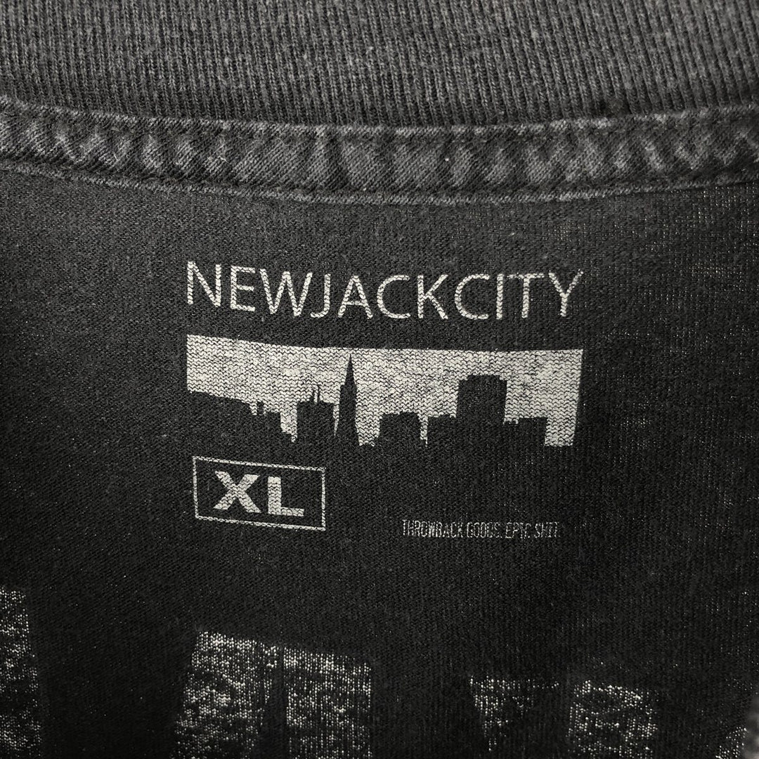 NEW JACK CITY THE NOTORIUS BIG Cut-off Wrap T-Shirt (Men's XL equivalent) unclear black type Vintage Second Hand