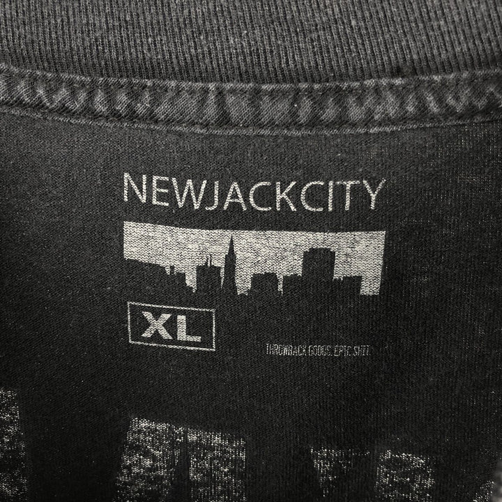 NEW JACK CITY THE NOTORIUS BIG Cut-off Wrap T-Shirt (Men's XL equivalent) unclear black type Vintage Second Hand