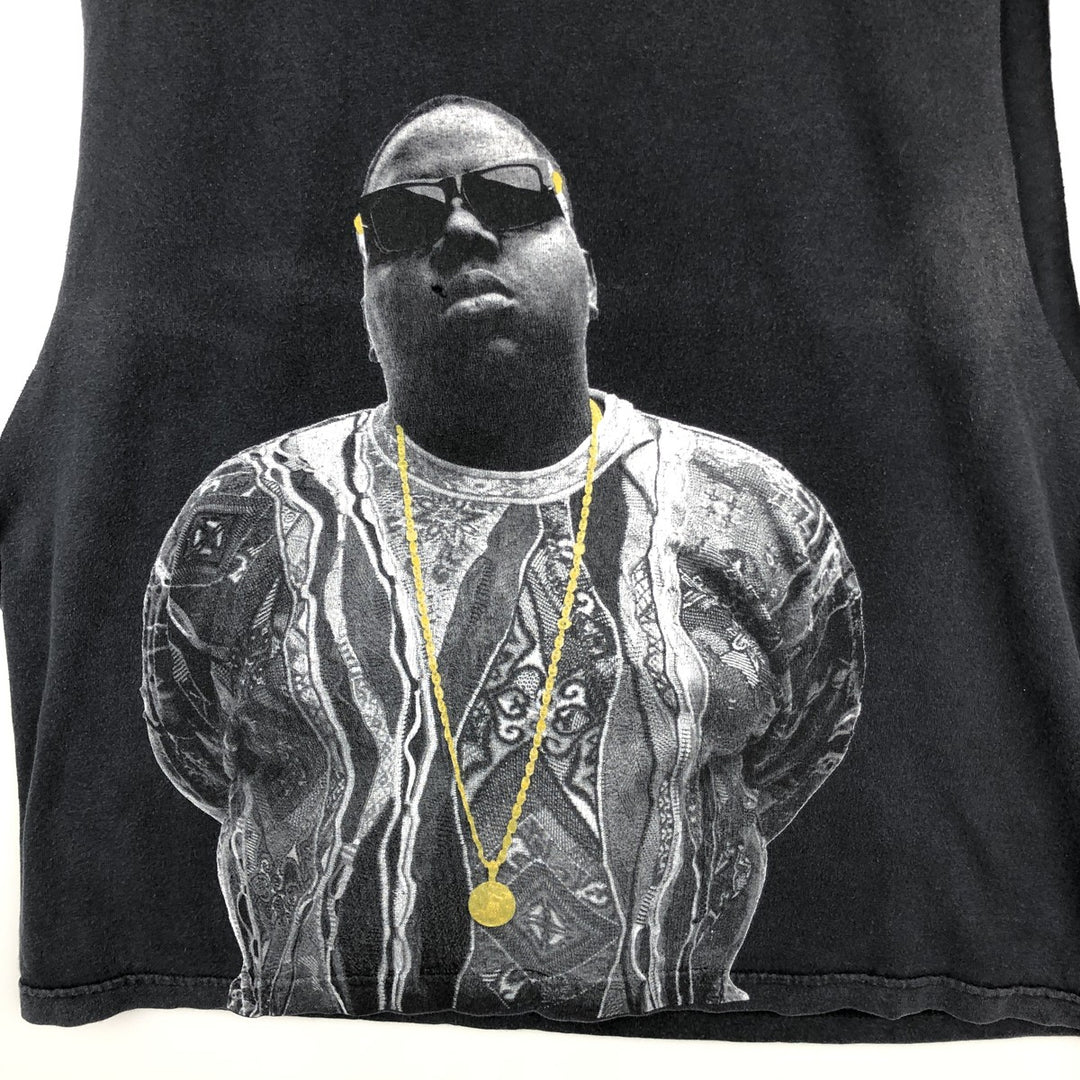 NEW JACK CITY THE NOTORIUS BIG Cut-off Wrap T-Shirt (Men's XL equivalent) unclear black type Vintage Second Hand