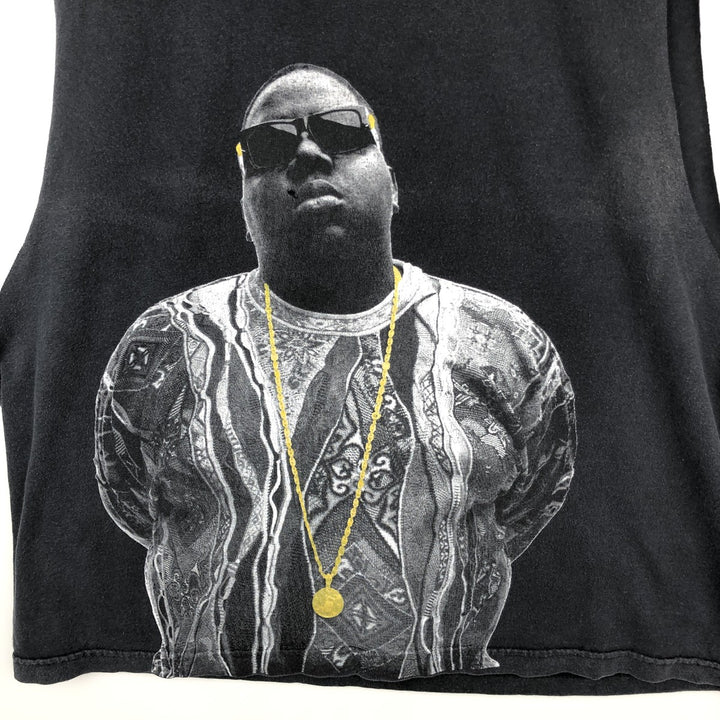 NEW JACK CITY THE NOTORIUS BIG Cut-off Wrap T-Shirt (Men's XL equivalent) unclear black type Vintage Second Hand
