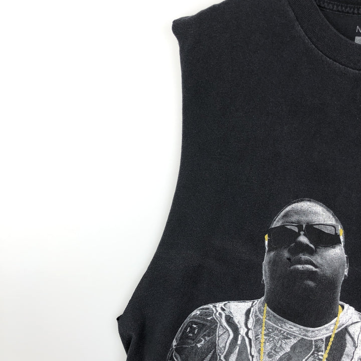 NEW JACK CITY THE NOTORIUS BIG Cut-off Wrap T-Shirt (Men's XL equivalent) unclear black type Vintage Second Hand