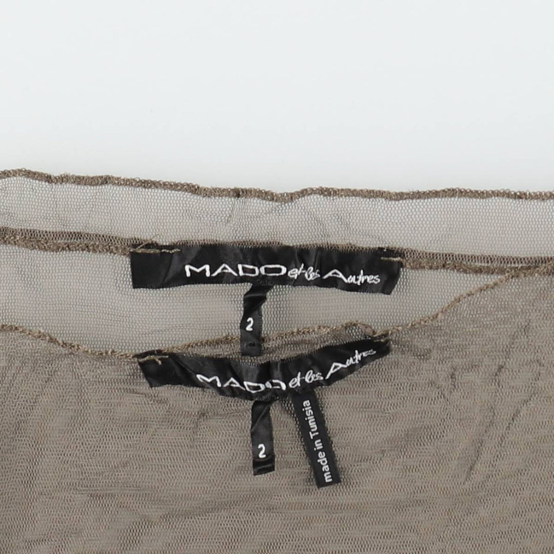 MADO et les Autres Half-Length Tulle See-Through Dress (Women's Size L) unclear gray type Vintage Second Hand