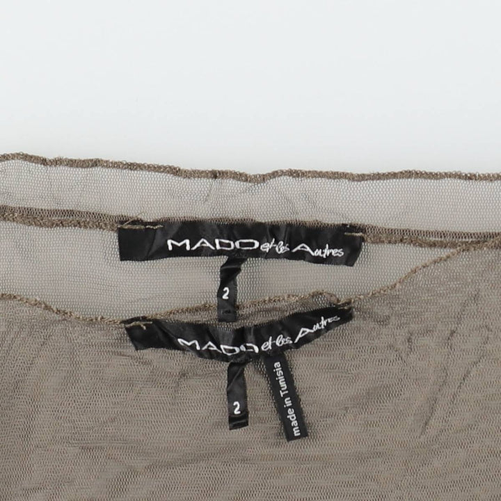 MADO et les Autres Half-Length Tulle See-Through Dress (Women's Size L) unclear gray type Vintage Second Hand