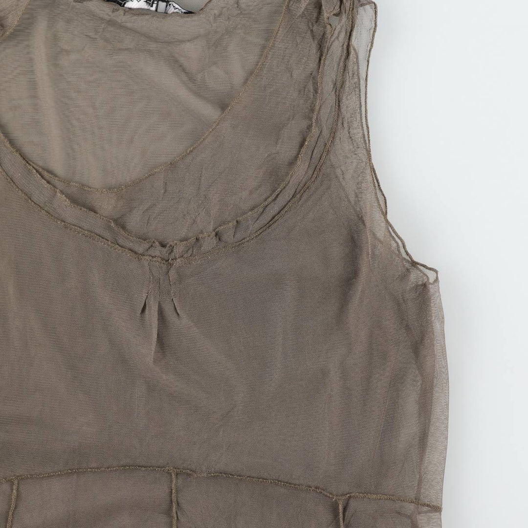 MADO et les Autres Half-Length Tulle See-Through Dress (Women's Size L) unclear gray type Vintage Second Hand