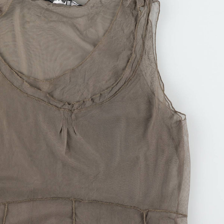 MADO et les Autres Half-Length Tulle See-Through Dress (Women's Size L) unclear gray type Vintage Second Hand