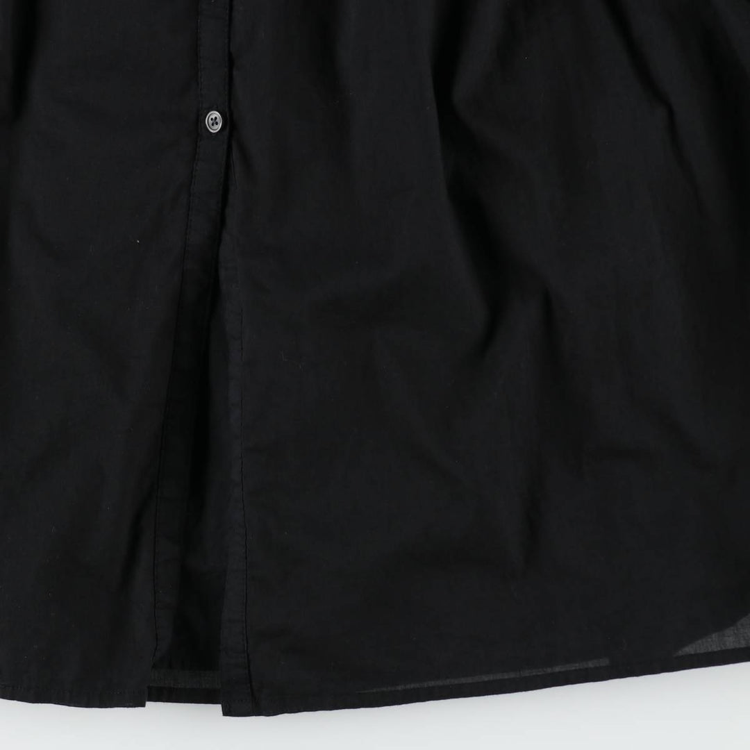 GAP Long-length, front-opening, French-sleeved, short-sleeved, flared dress (women's size M equivalent) cotton black type Vintage Second Hand
