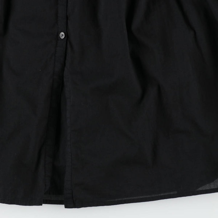 GAP Long-length, front-opening, French-sleeved, short-sleeved, flared dress (women's size M equivalent) cotton black type Vintage Second Hand