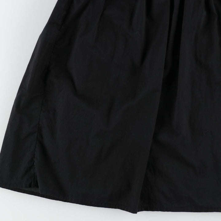 GAP Long-length, front-opening, French-sleeved, short-sleeved, flared dress (women's size M equivalent) cotton black type Vintage Second Hand