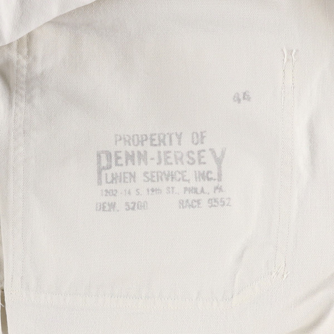 1950'S KEYSTONE Shop Coat, Men's Size L (approx.), Vintage unclear white type Vintage Second Hand