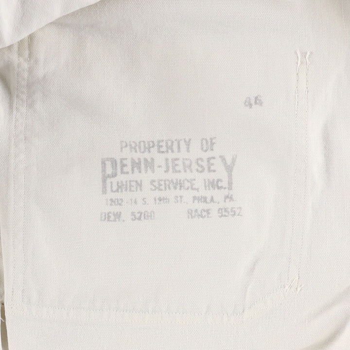 1950'S KEYSTONE Shop Coat, Men's Size L (approx.), Vintage unclear white type Vintage Second Hand