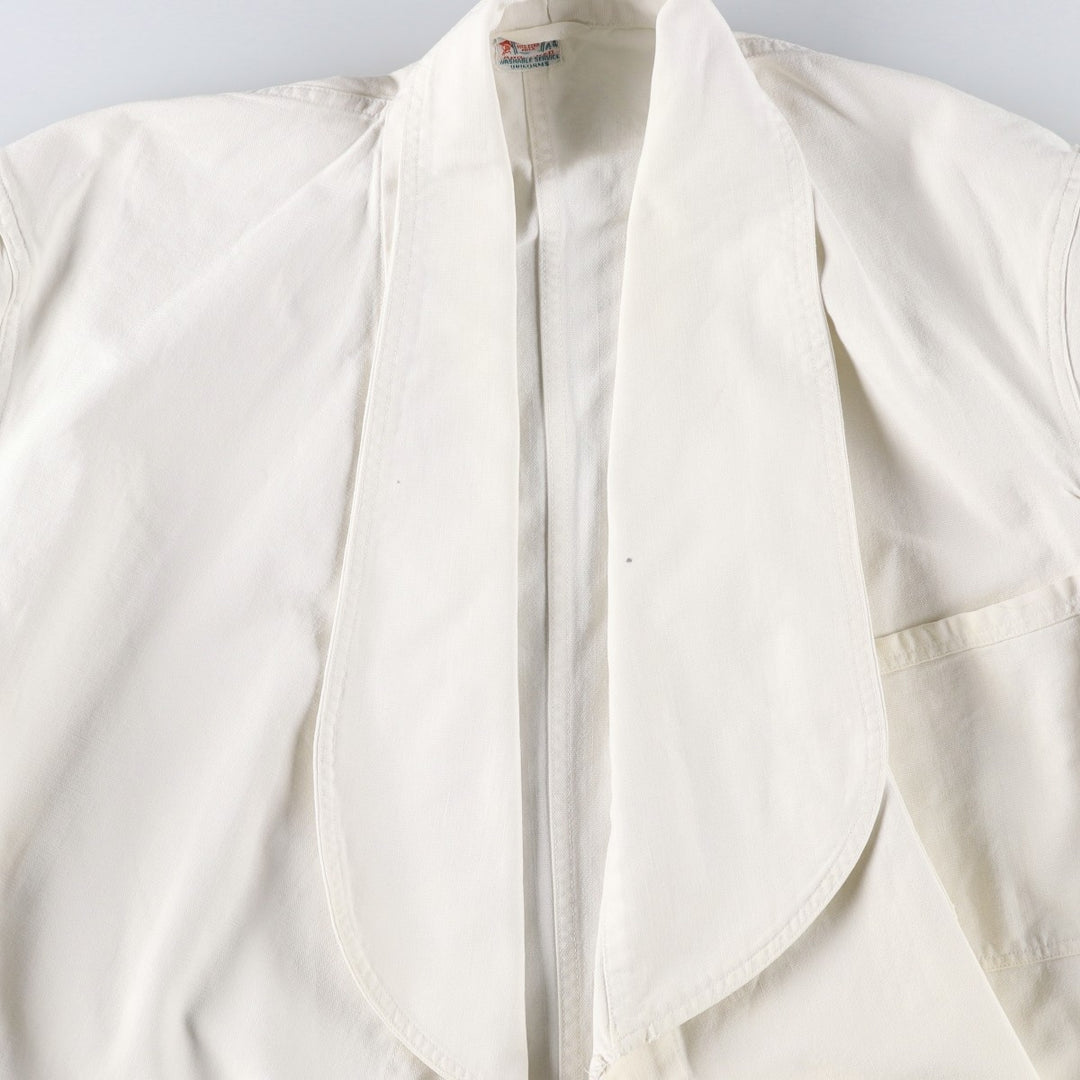 1950'S KEYSTONE Shop Coat, Men's Size L (approx.), Vintage unclear white type Vintage Second Hand