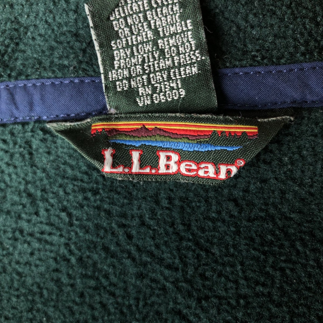 LLBean Fleece Jacket, Men's XL polyester Green type dark green Vintage Second Hand