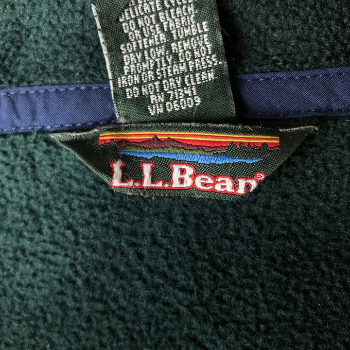 LLBean Fleece Jacket, Men's XL polyester Green type dark green Vintage Second Hand