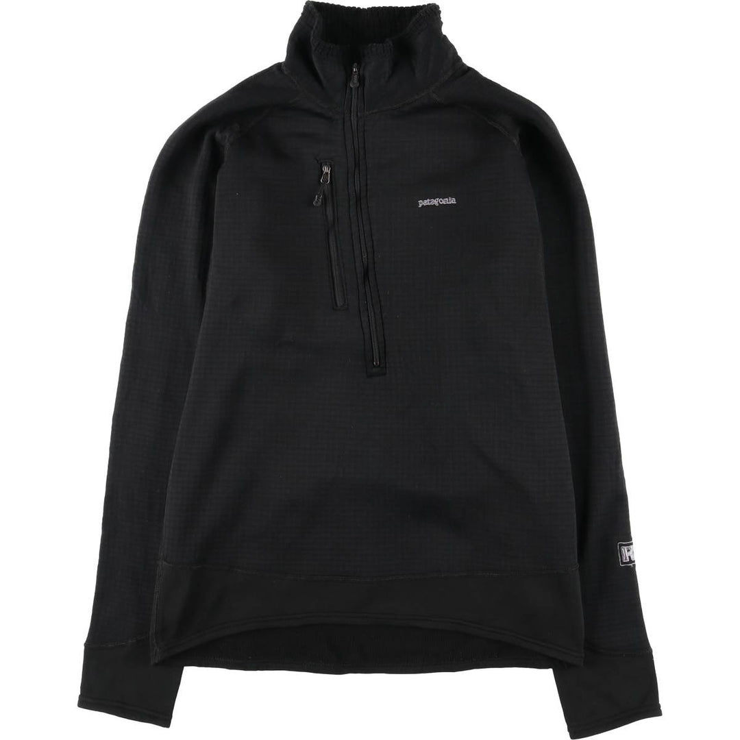 2000'S Patagonia R1 Flash Pullover 40104S7 Half-Zip Fleece Pullover, Made in USA, Men's Size Medium polyester black type Vintage Second Hand