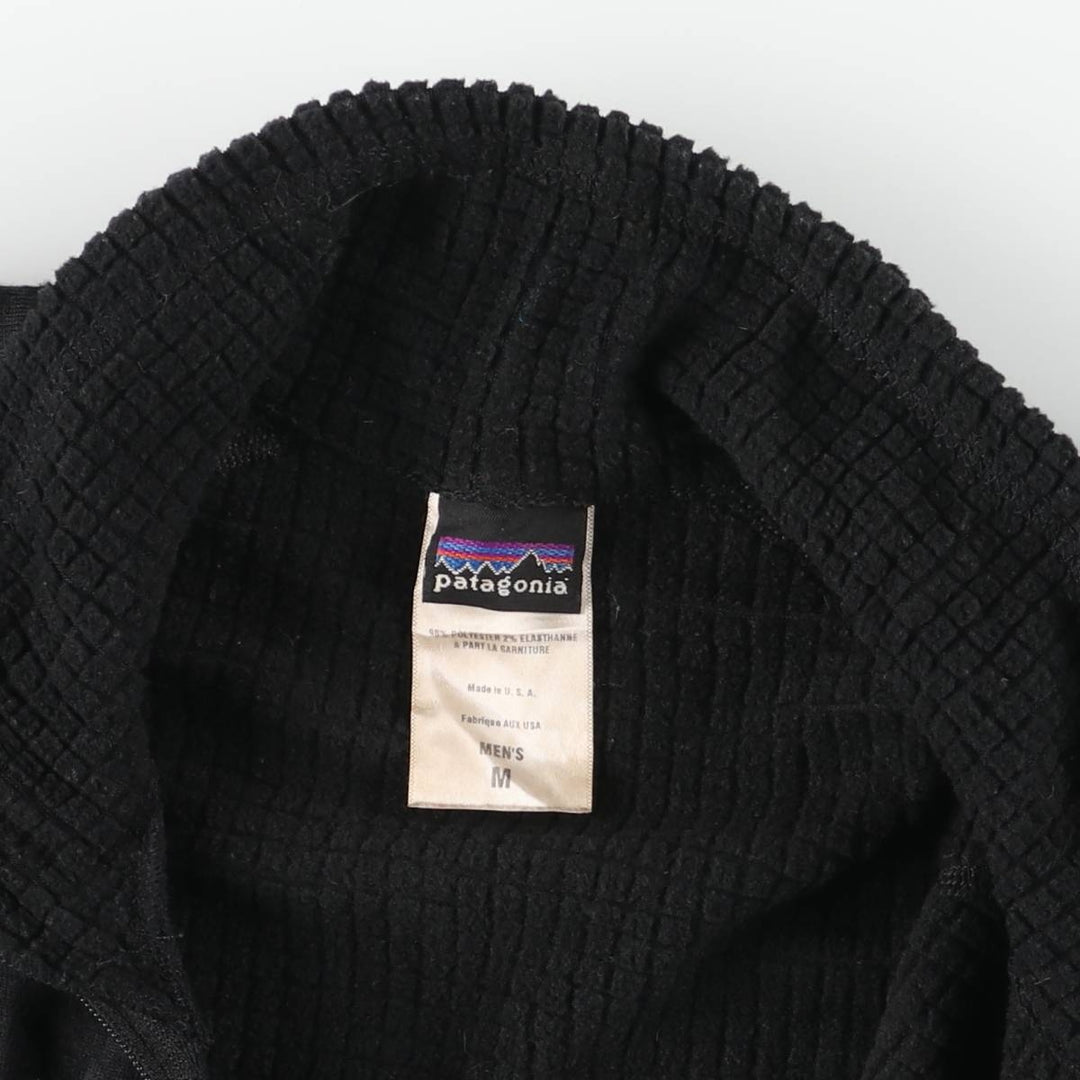 2000'S Patagonia R1 Flash Pullover 40104S7 Half-Zip Fleece Pullover, Made in USA, Men's Size Medium polyester black type Vintage Second Hand
