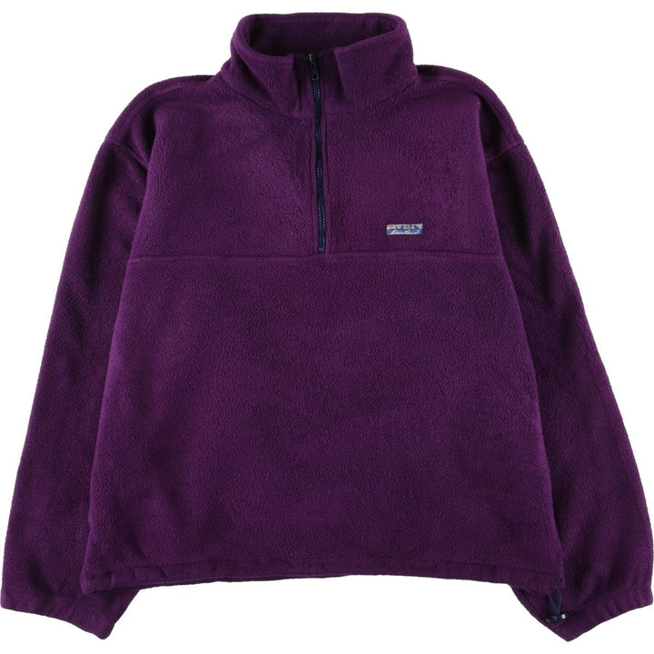Vintage 80s-90'S Eddie Bauer half-zip fleece pullover with black tag, size L, men's polyester purple type Vintage Second Hand