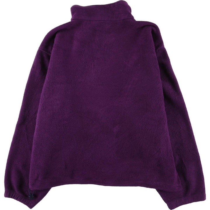 Vintage 80s-90'S Eddie Bauer half-zip fleece pullover with black tag, size L, men's polyester purple type Vintage Second Hand