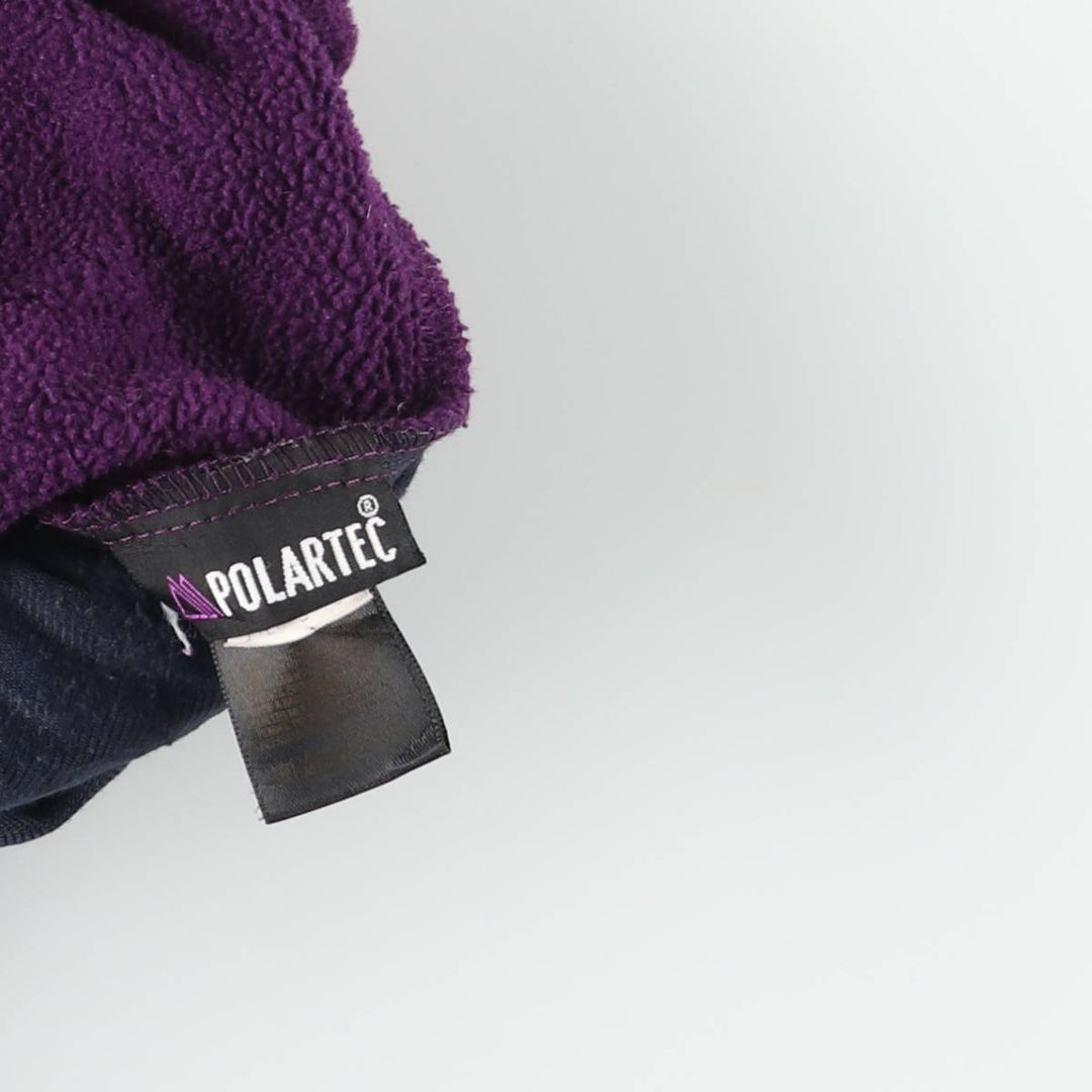 Vintage 80s-90'S Eddie Bauer half-zip fleece pullover with black tag, size L, men's polyester purple type Vintage Second Hand
