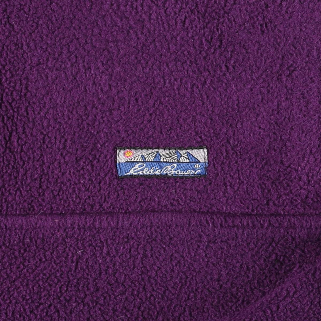 Vintage 80s-90'S Eddie Bauer half-zip fleece pullover with black tag, size L, men's polyester purple type Vintage Second Hand