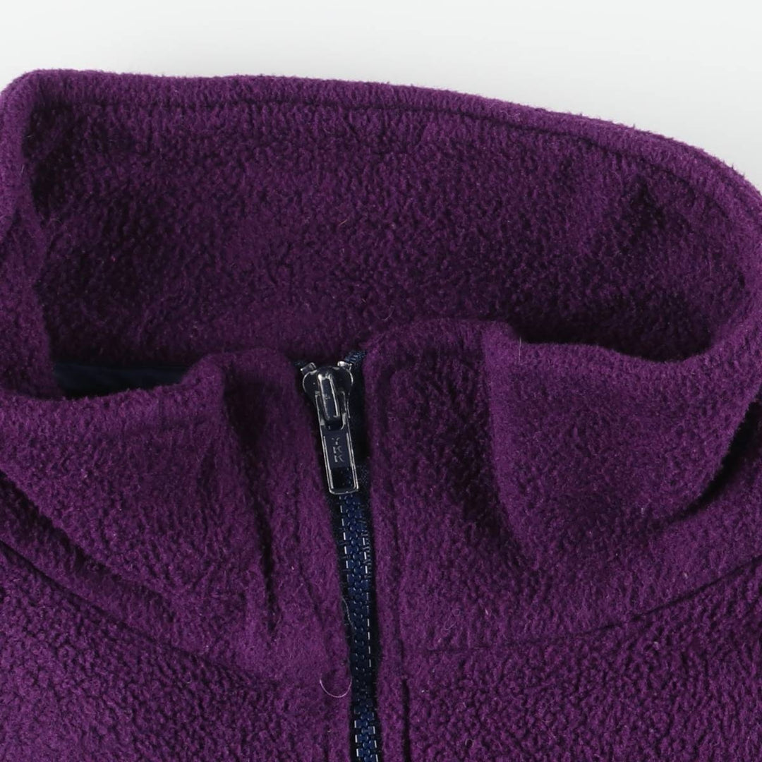 Vintage 80s-90'S Eddie Bauer half-zip fleece pullover with black tag, size L, men's polyester purple type Vintage Second Hand