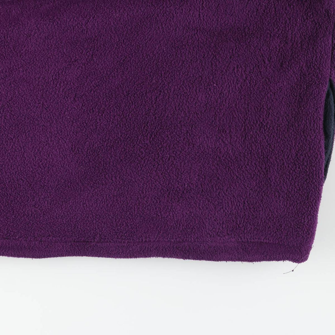 Vintage 80s-90'S Eddie Bauer half-zip fleece pullover with black tag, size L, men's polyester purple type Vintage Second Hand