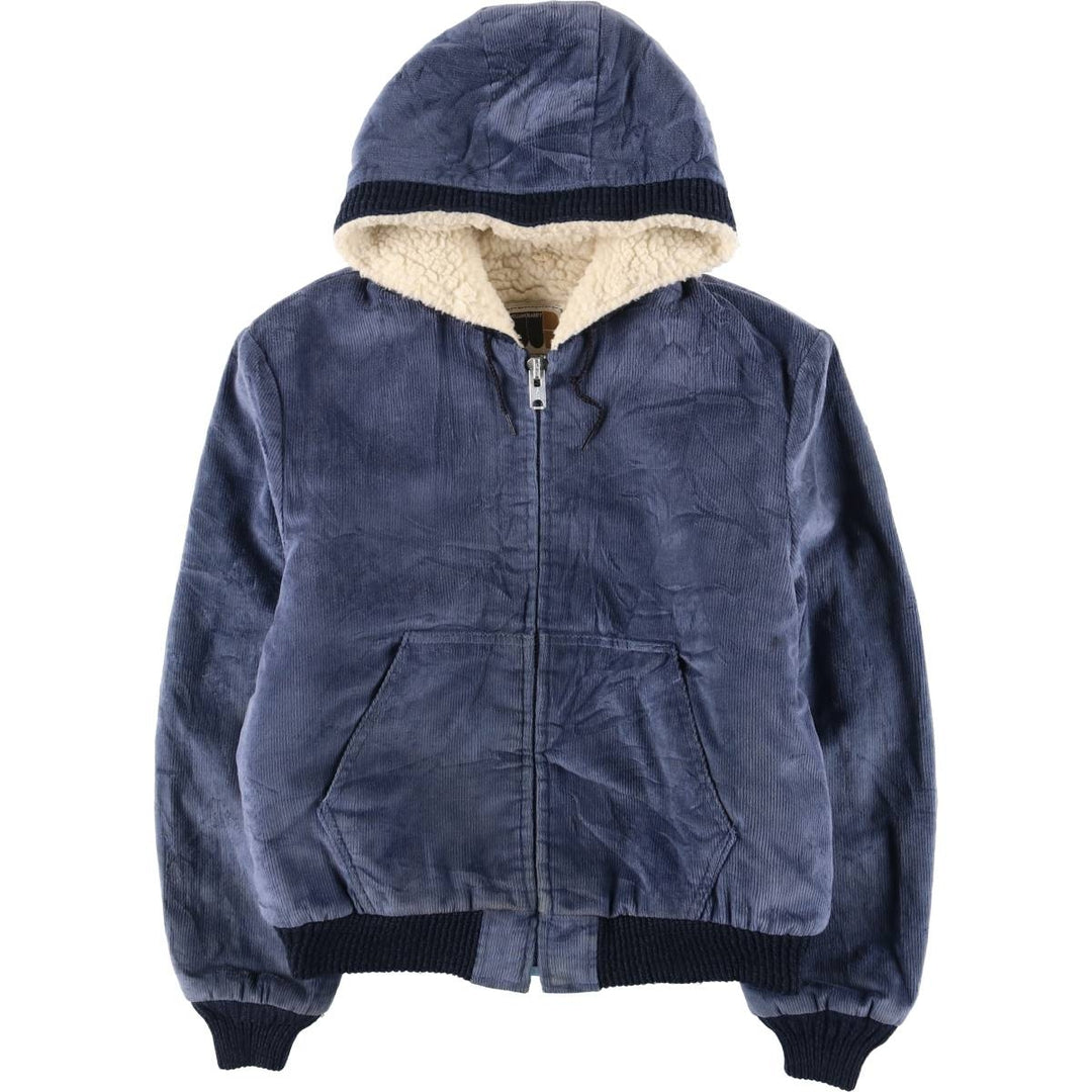 Vintage 1970'S William Barry corduroy boa parka, made in the USA, size L, men's unclear navy blue type Vintage Second Hand