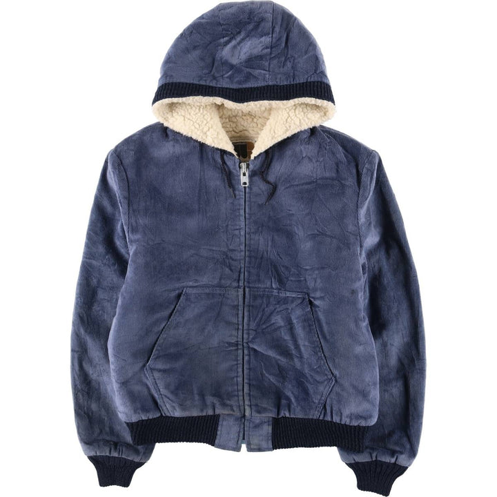Vintage 1970'S William Barry corduroy boa parka, made in the USA, size L, men's unclear navy blue type Vintage Second Hand