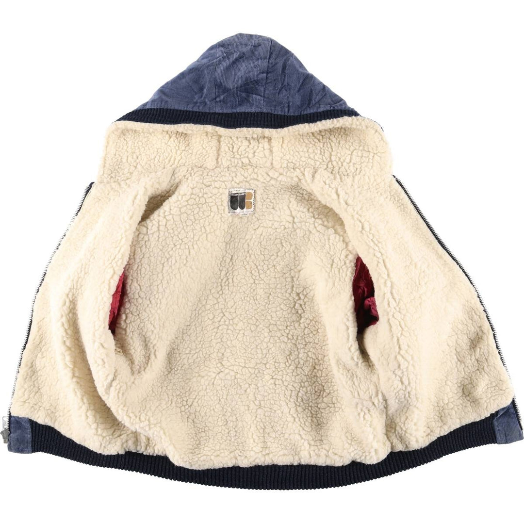 Vintage 1970'S William Barry corduroy boa parka, made in the USA, size L, men's unclear navy blue type Vintage Second Hand
