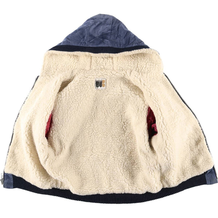 Vintage 1970'S William Barry corduroy boa parka, made in the USA, size L, men's unclear navy blue type Vintage Second Hand