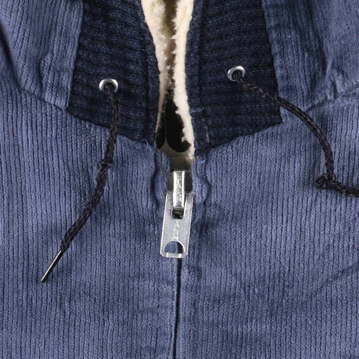Vintage 1970'S William Barry corduroy boa parka, made in the USA, size L, men's unclear navy blue type Vintage Second Hand