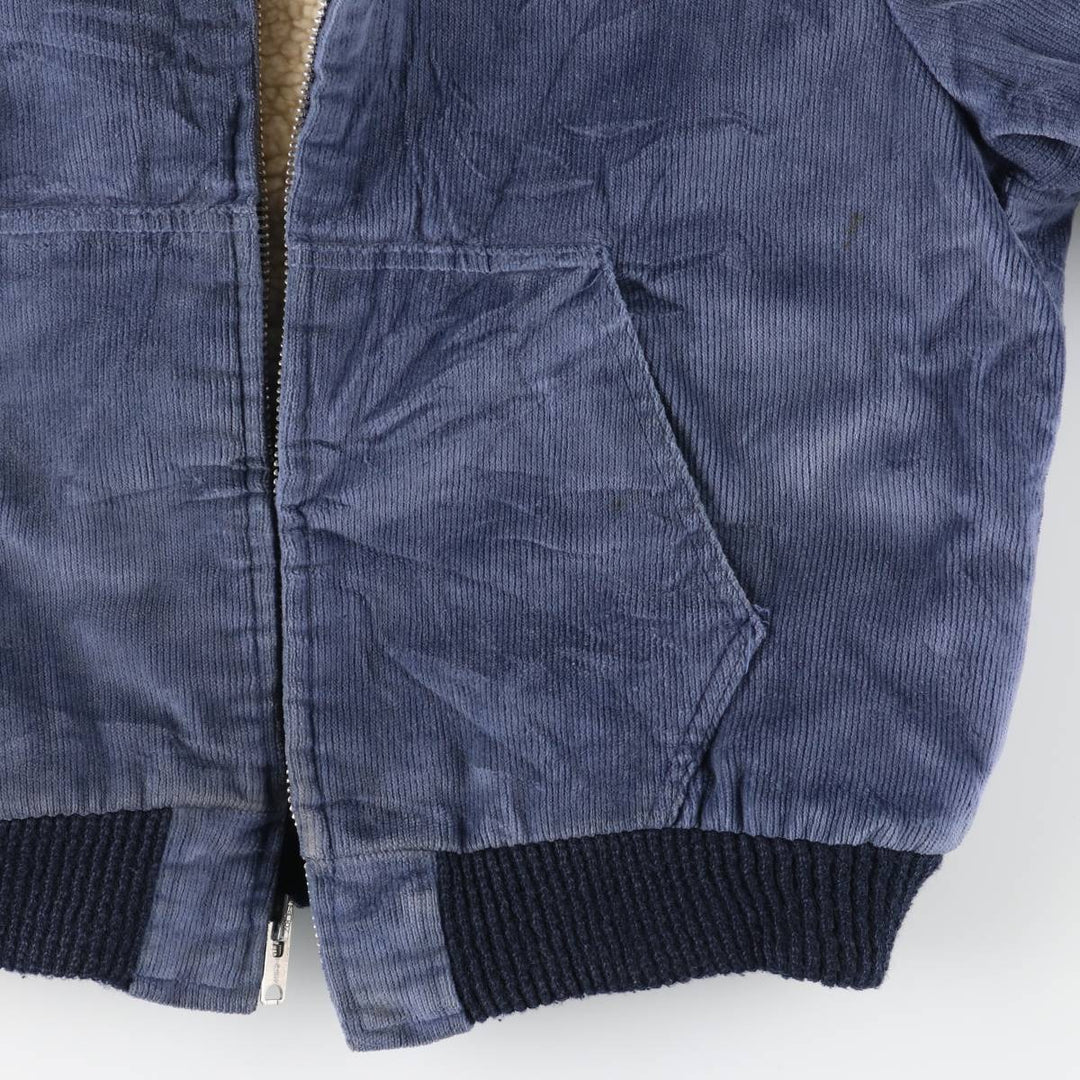 Vintage 1970'S William Barry corduroy boa parka, made in the USA, size L, men's unclear navy blue type Vintage Second Hand