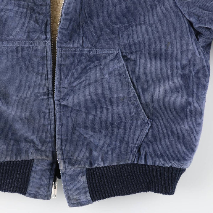 Vintage 1970'S William Barry corduroy boa parka, made in the USA, size L, men's unclear navy blue type Vintage Second Hand