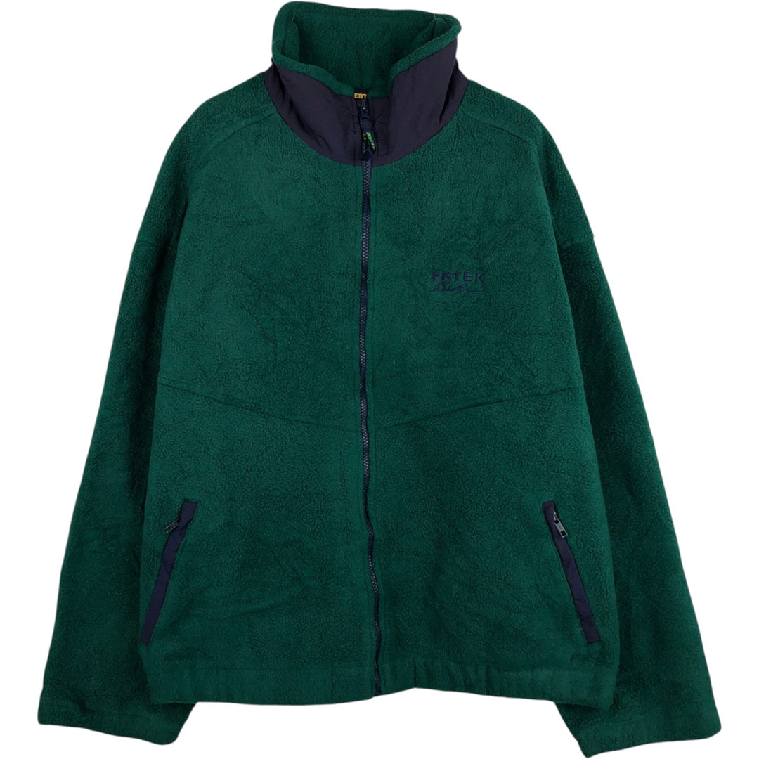 Vintage 90'S Eddie Bauer EBTEK fleece jacket, made in the USA, size L, men's polyester green type Vintage Second Hand