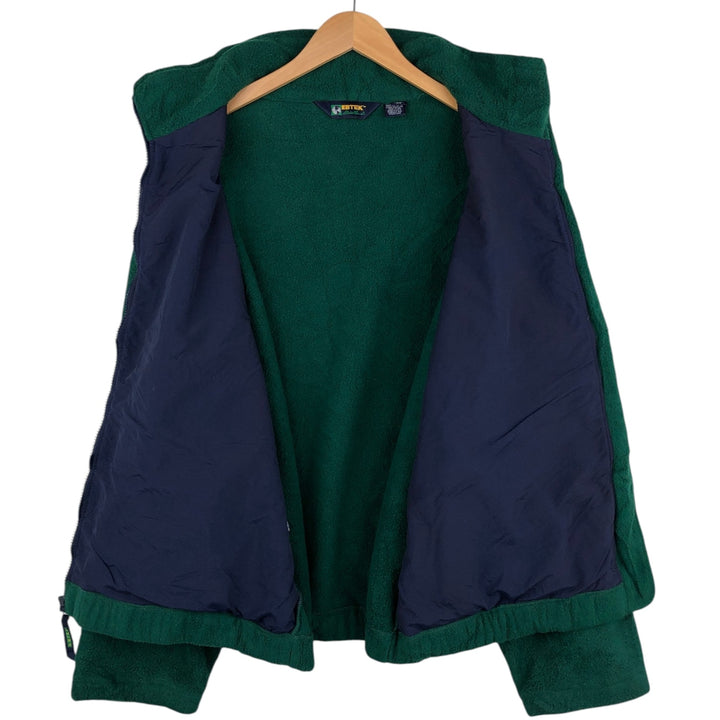 Vintage 90'S Eddie Bauer EBTEK fleece jacket, made in the USA, size L, men's polyester green type Vintage Second Hand