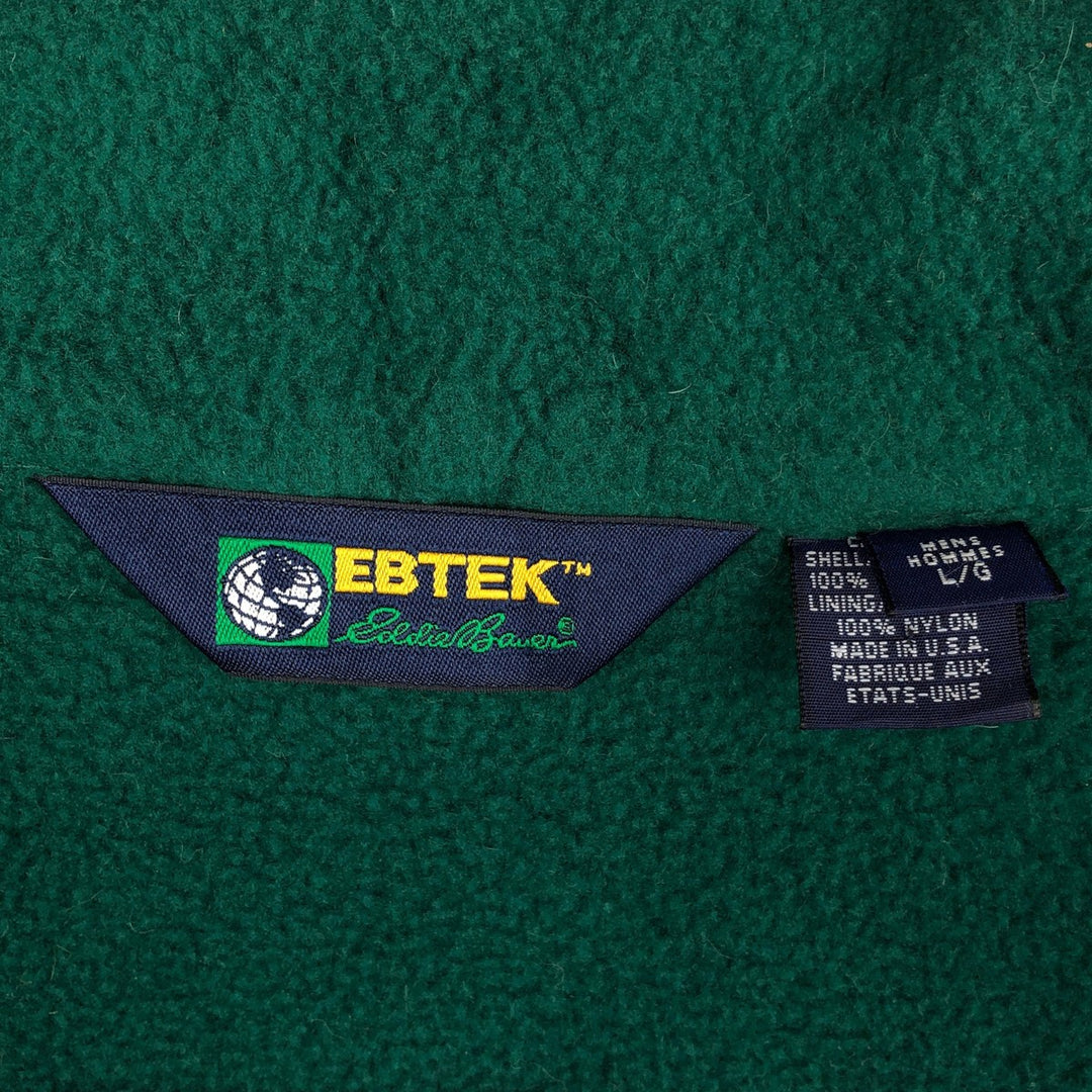 Vintage 90'S Eddie Bauer EBTEK fleece jacket, made in the USA, size L, men's polyester green type Vintage Second Hand