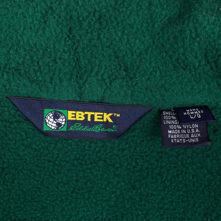 Vintage 90'S Eddie Bauer EBTEK fleece jacket, made in the USA, size L, men's polyester green type Vintage Second Hand