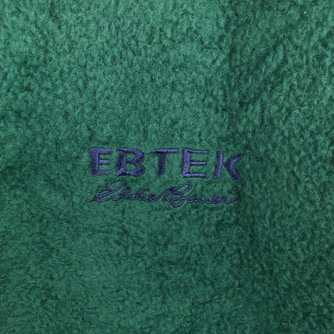 Vintage 90'S Eddie Bauer EBTEK fleece jacket, made in the USA, size L, men's polyester green type Vintage Second Hand
