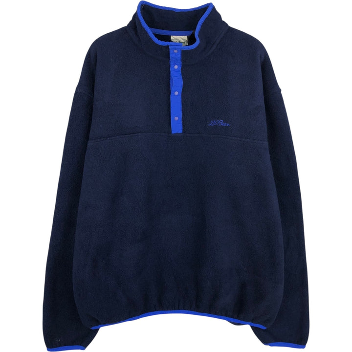 Vintage 1980'S LLBean Half-Snap Fleece Pullover, Men's XL unclear navy blue type Vintage Second Hand