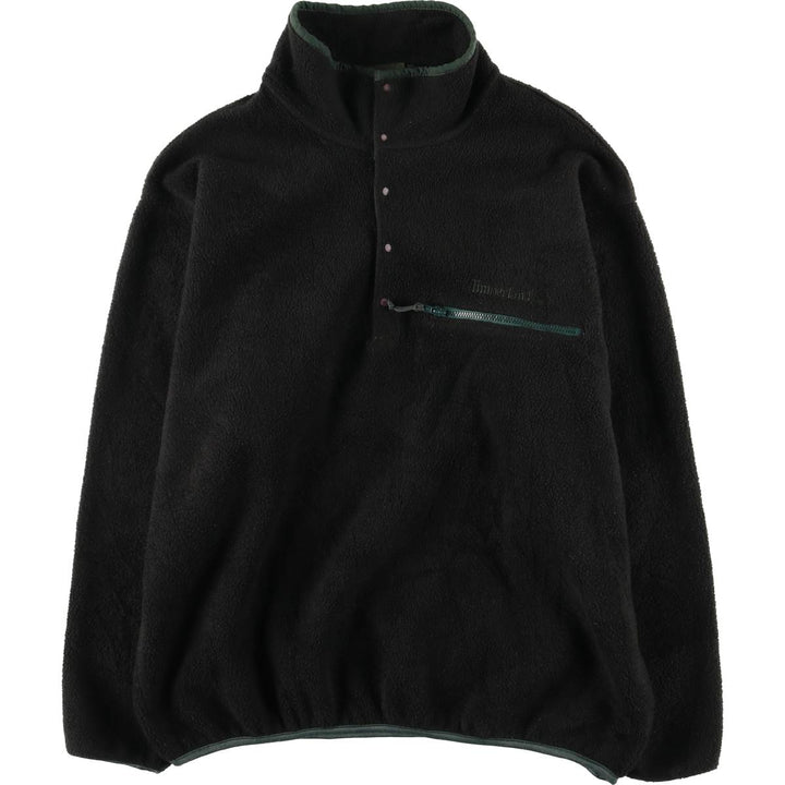 Vintage 90'S Timberland Half-Snap Fleece Pullover, Made in USA, Men's Medium polyester black type Vintage Second Hand