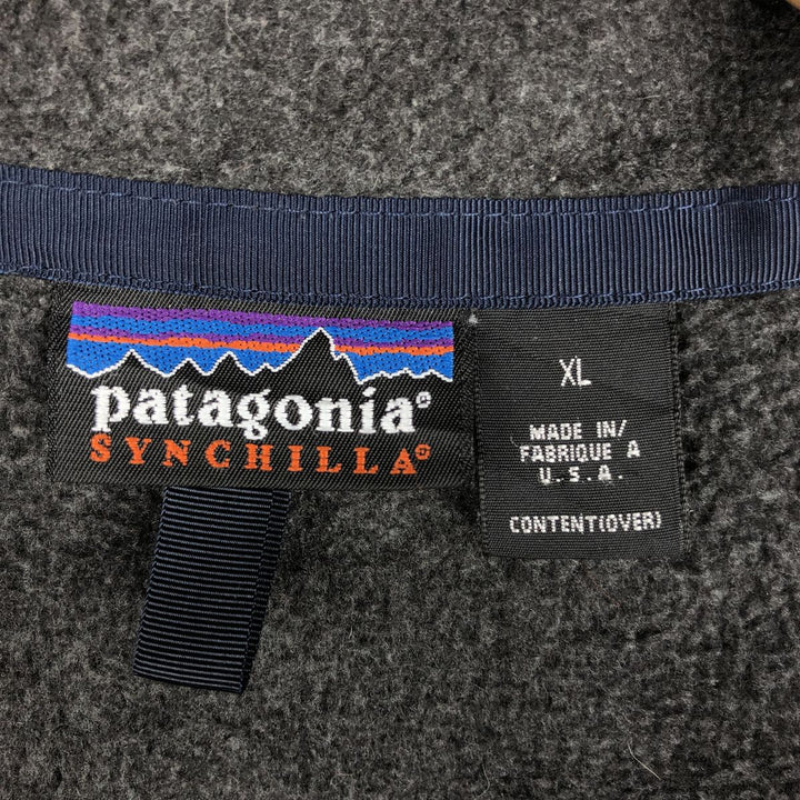 2000'S Patagonia Synchilla Fleece Jacket (25390SP00), Made in USA, Men's XL polyester Charcoal Vintage Second Hand