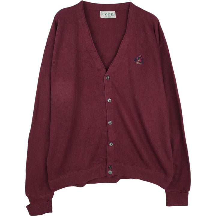 Vintage IZOD acrylic knit cardigan, made in the USA, men's size XL acrylic burgundy type Vintage Second Hand